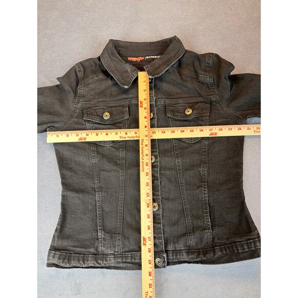 Wrangler Authentic's Jean Stretch Jacket Black Women’s Large Silver Buttons - Picture 6 of 9